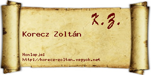Korecz Zoltán névjegykártya
