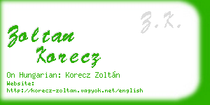 zoltan korecz business card